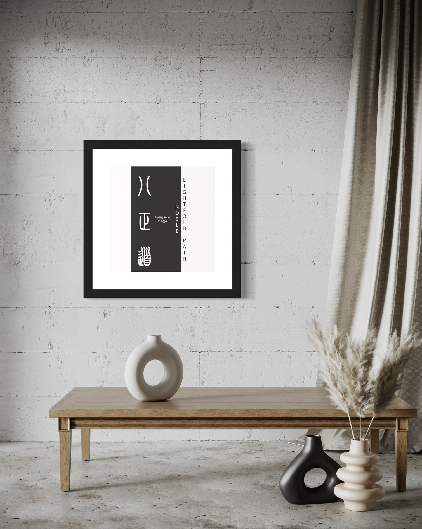 Noble Eightfold Path | Sanskrit: आर्याष्टाङ्गमार्ग | IAST: āryāṣṭāṅgamārga | Framed Zen Art | 12 inch x 12 inch